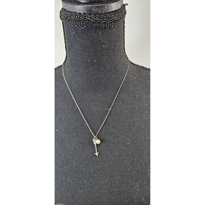 Vantel Pearls Arrow Necklace Oyster Pearl 925 Sterling Silver CZ Pendant